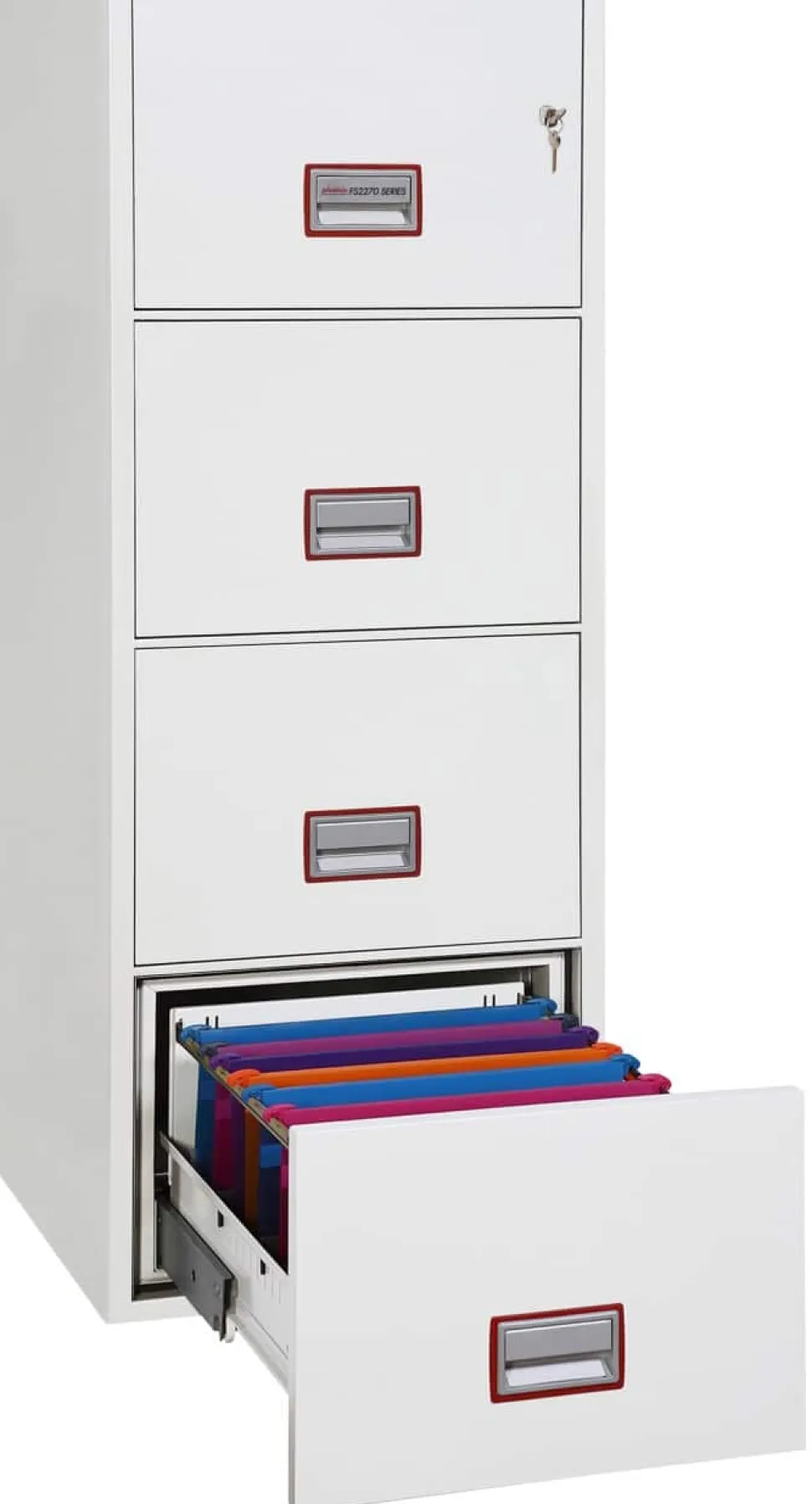 Phoenix World Class Vertical Fire File Archiefkast Sleutel 51 FS2274K Wit