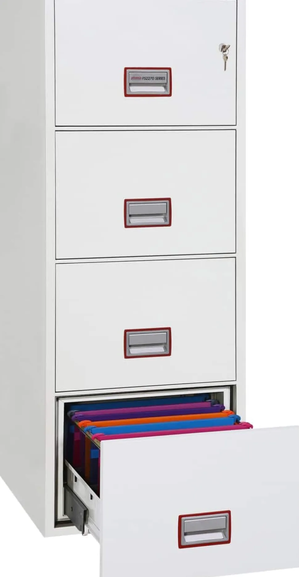 Phoenix World Class Vertical Fire File Archiefkast Sleutel 51 FS2274K Wit