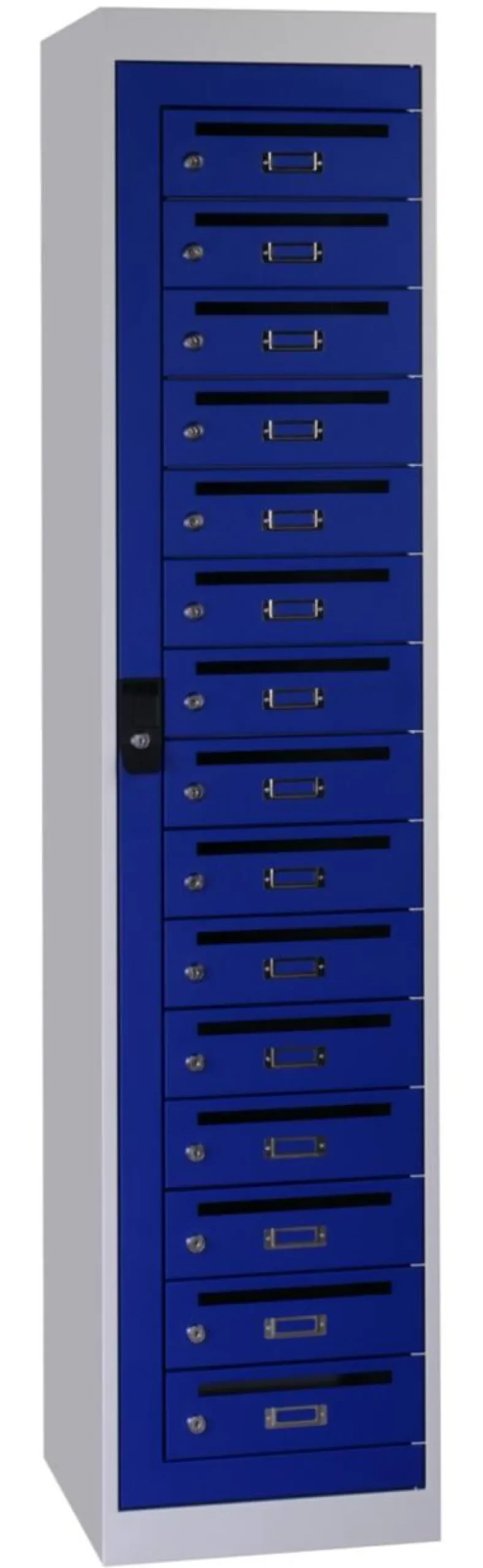 Postvakkenkast OPK 180 Blauw, Wit 400 x 500 x 1800 mm 15 deurs