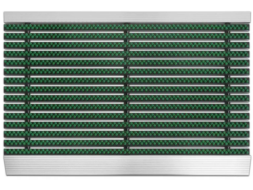 PROFESSIONAL LINE Entreemat Profi Brush Aluminium, nylon Groen 800 x 500 mm