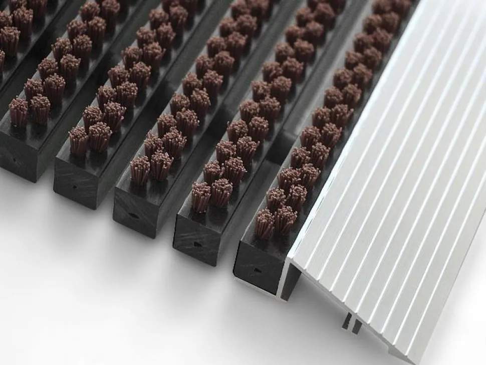 PROFESSIONAL LINE Entreemat Profi Brush Aluminium, nylon Bruin 600 x 400 mm