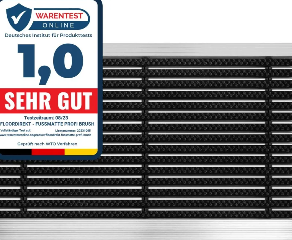 PROFESSIONAL LINE Entreemat Profi Brush Aluminium, nylon Zwart 800 x 500 mm