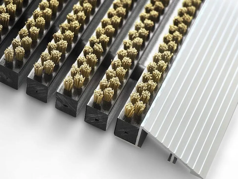 PROFESSIONAL LINE Entreemat Profi Brush Aluminium, nylon Beige 600 x 400 mm