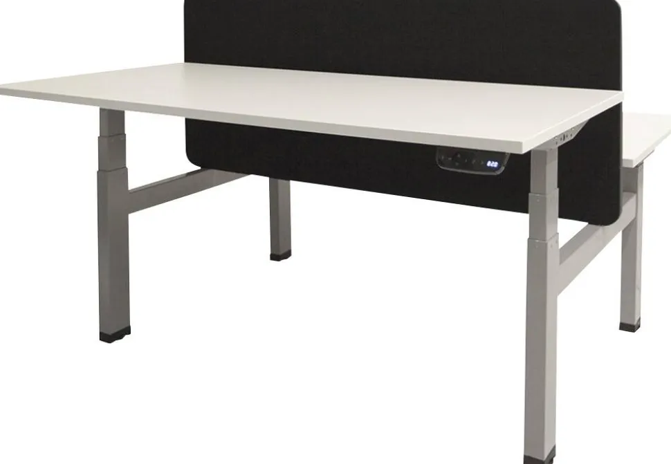 Schaffenburg Dextro Plus Duo Zit-sta-bureau Rechthoekig H-Frame 1.400 (B) x 800 (D) x 645 (H) mm Melamine