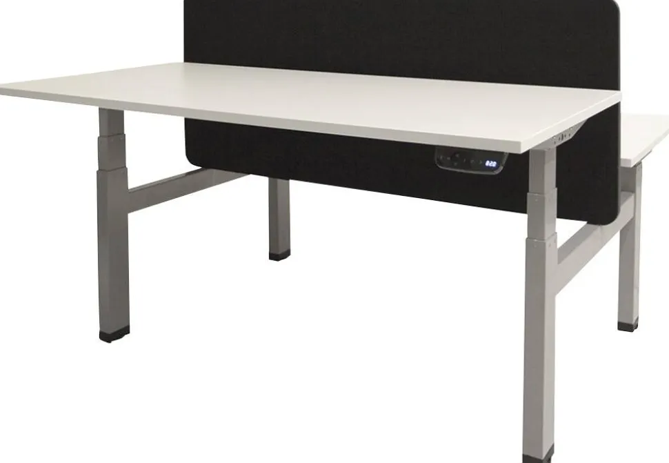 Schaffenburg Dextro Plus Duo Zit-sta-bureau Rechthoekig Eiken H-Frame 1.600 (B) x 800 (D) x 645 (H) mm Melamine