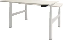 Schaffenburg Dextro Plus Duo Zit-sta-bureau Rechthoekig Eiken H-Frame 1.400 (B) x 800 (D) x 645 (H) mm Melamine