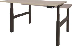 Schaffenburg Dextro Plus Duo Zit-sta-bureau Rechthoekig Eiken H-Frame 1.200 (B) x 800 (D) x 645 (H) mm Melamine