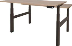 Schaffenburg Dextro Plus Duo Zit-sta-bureau Rechthoekig Kersen H-Frame 1.600 (B) x 800 (D) x 645 (H) mm Melamine