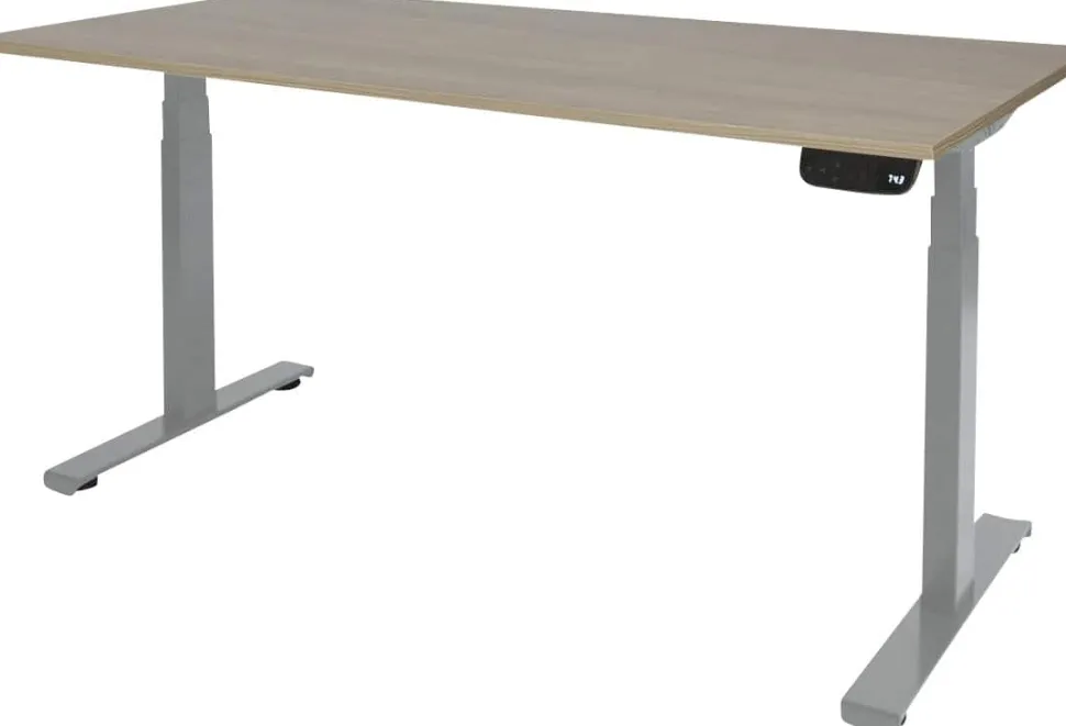 Schaffenburg Dextro Plus Zit-sta-bureau Rechthoekig Eiken T-Voet 1.200 (B) x 800 (D) x 645 (H) mm Melamine