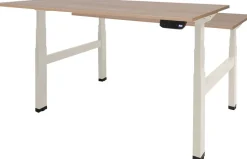 Schaffenburg Dextro Plus Duo Zit-sta-bureau Rechthoekig Kersen H-Frame 1.400 (B) x 800 (D) x 645 (H) mm Melamine