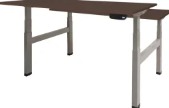 Schaffenburg Dextro Plus Duo Zit-sta-bureau Rechthoekig Eiken H-Frame 1.600 (B) x 800 (D) x 645 (H) mm Melamine