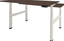 Schaffenburg Dextro Plus Duo Zit-sta-bureau Rechthoekig Eiken H-Frame 1.600 (B) x 800 (D) x 645 (H) mm Melamine