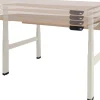 Schaffenburg Dextro Plus Duo Zit-sta-bureau Rechthoekig Eiken H-Frame 1.600 (B) x 800 (D) x 645 (H) mm Melamine