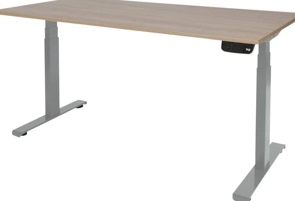 Schaffenburg Dextro Plus Zit-sta-bureau Rechthoekig Kersen T-Voet 1.800 (B) x 900 (D) x 645 (H) mm Melamine