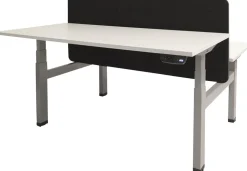 Schaffenburg Dextro Plus Duo Zit-sta-bureau Rechthoekig Eiken H-Frame 1.400 (B) x 800 (D) x 645 (H) mm Melamine