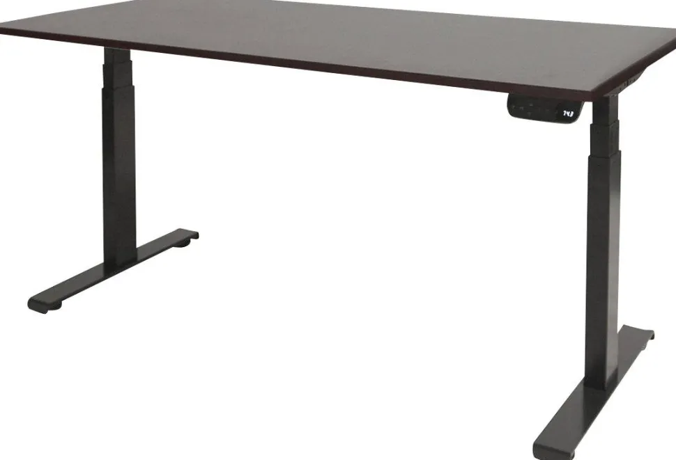 Schaffenburg Dextro Plus Zit-sta-bureau Rechthoekig Kersen T-Voet 1.800 (B) x 800 (D) x 645 (H) mm Melamine