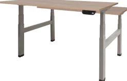 Schaffenburg Dextro Plus Duo Zit-sta-bureau Rechthoekig Kersen H-Frame 1.200 (B) x 800 (D) x 645 (H) mm Melamine