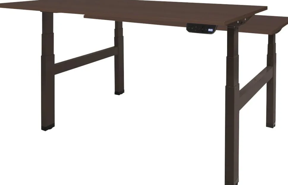 Schaffenburg Dextro Plus Duo Zit-sta-bureau Rechthoekig Eiken H-Frame 1.400 (B) x 800 (D) x 645 (H) mm Melamine