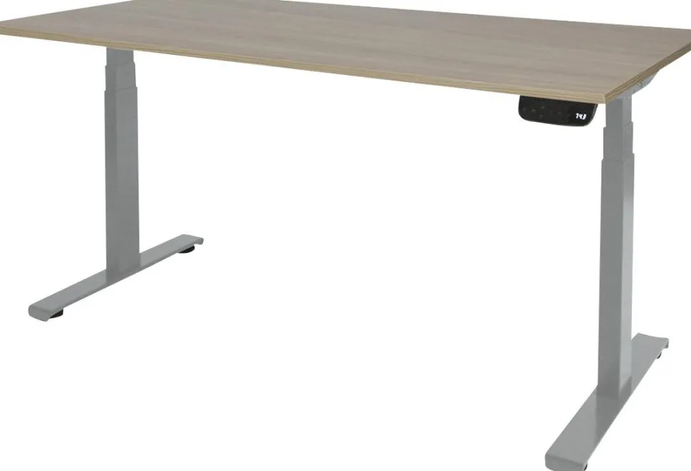 Schaffenburg Dextro Plus Zit-sta-bureau Rechthoekig Eiken T-Voet 1.400 (B) x 800 (D) x 645 (H) mm Melamine
