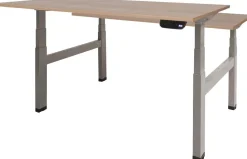Schaffenburg Dextro Plus Duo Zit-sta-bureau Rechthoekig Kersen H-Frame 1.400 (B) x 800 (D) x 645 (H) mm Melamine