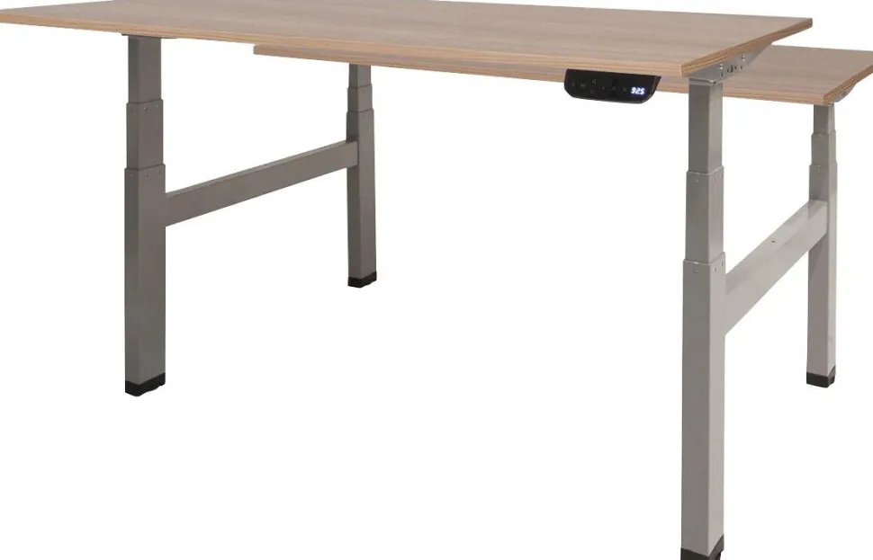 Schaffenburg Dextro Plus Duo Zit-sta-bureau Rechthoekig Kersen H-Frame 1.400 (B) x 800 (D) x 645 (H) mm Melamine