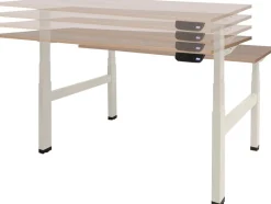 Schaffenburg Dextro Plus Duo Zit-sta-bureau Rechthoekig Eiken H-Frame 1.200 (B) x 800 (D) x 645 (H) mm Melamine