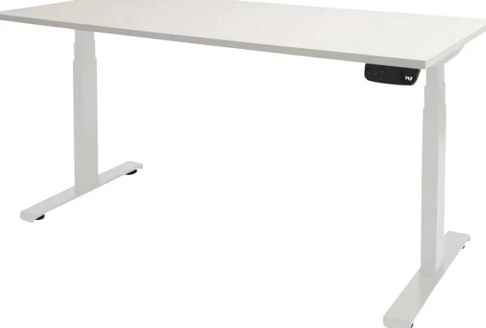 Schaffenburg Dextro Plus Zit-sta-bureau Rechthoekig T-Voet 1.600 (B) x 800 (D) x 645 (H) mm Melamine