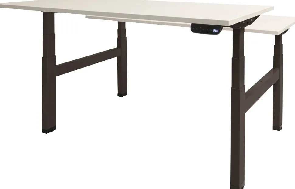Schaffenburg Dextro Plus Duo Zit-sta-bureau Rechthoekig H-Frame 1.200 (B) x 800 (D) x 645 (H) mm Melamine
