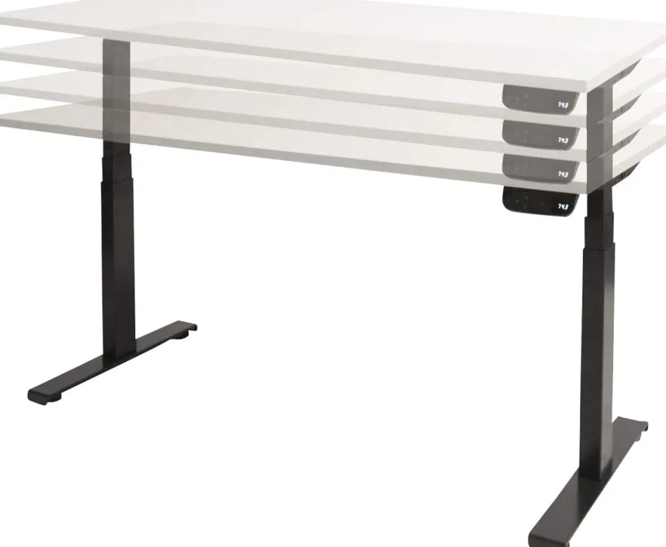 Schaffenburg Dextro Plus Zit-sta-bureau Rechthoekig T-Voet 1.800 (B) x 800 (D) x 645 (H) mm Melamine