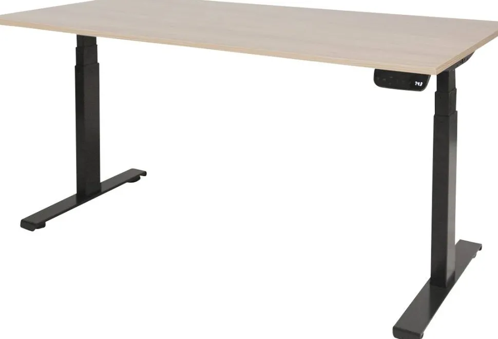 Schaffenburg Dextro Plus Zit-sta-bureau Rechthoekig Eiken T-Voet 1.400 (B) x 800 (D) x 645 (H) mm Melamine
