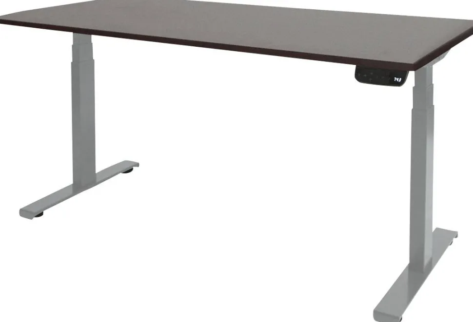 Schaffenburg Dextro Plus Zit-sta-bureau Rechthoekig Eiken T-Voet 1.200 (B) x 800 (D) x 645 (H) mm Melamine