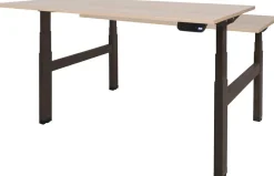 Schaffenburg Dextro Plus Duo Zit-sta-bureau Rechthoekig Eiken H-Frame 1.400 (B) x 800 (D) x 645 (H) mm Melamine