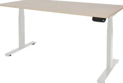 Schaffenburg Dextro Plus Zit-sta-bureau Rechthoekig Eiken T-Voet 1.800 (B) x 800 (D) x 645 (H) mm Melamine