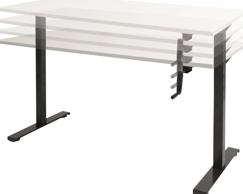 Schaffenburg Dextro Slinger Zit-sta-bureau Rechthoekig Eiken T-Voet 1.600 (B) x 800 (D) x 705 (H) mm Melamine
