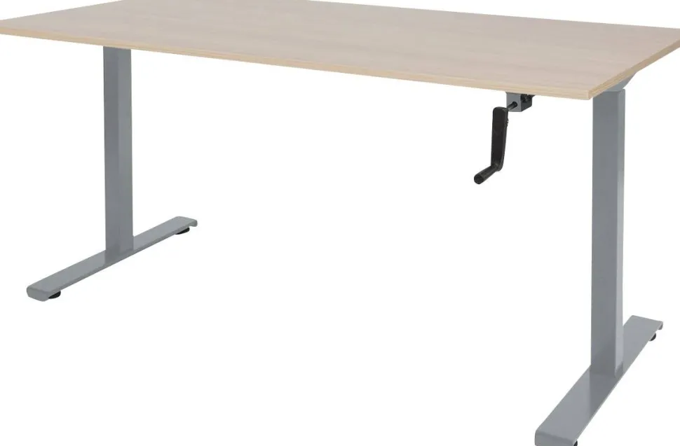 Schaffenburg Dextro Slinger Zit-sta-bureau Rechthoekig Eiken T-Voet 1.200 (B) x 800 (D) x 705 (H) mm Melamine