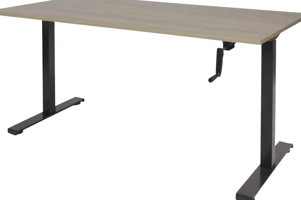 Schaffenburg Dextro Slinger Zit-sta-bureau Rechthoekig Eiken T-Voet 1.400 (B) x 800 (D) x 705 (H) mm Melamine