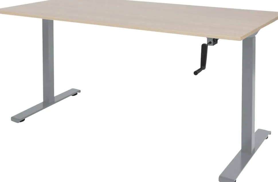 Schaffenburg Dextro Slinger Zit-sta-bureau Rechthoekig Eiken T-Voet 1.600 (B) x 800 (D) x 705 (H) mm Melamine