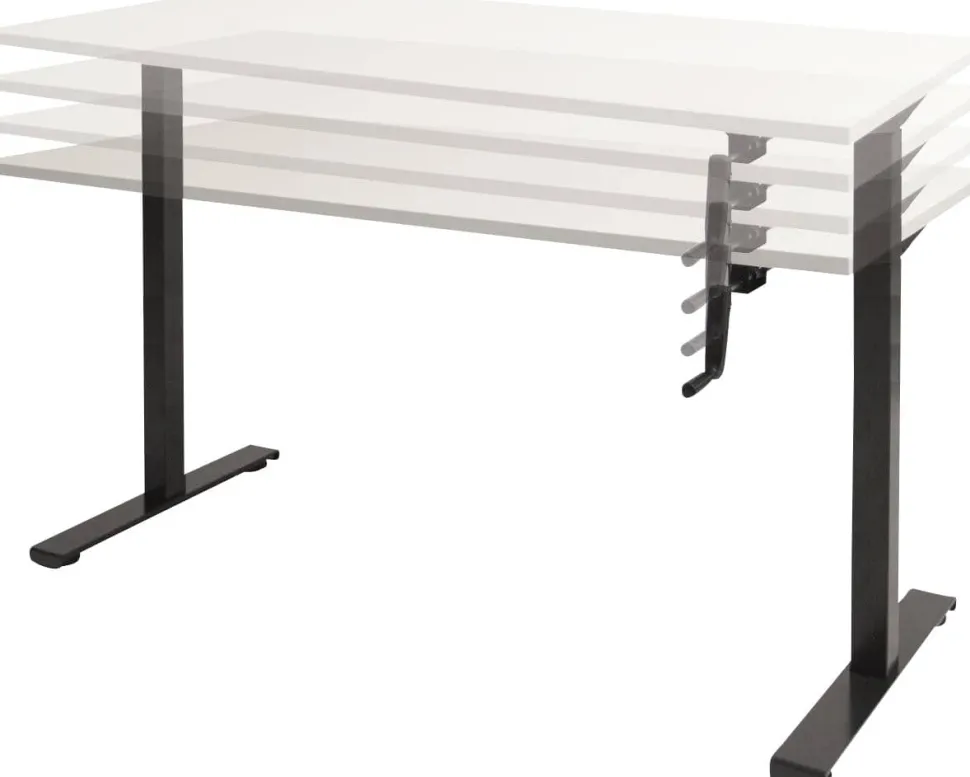 Schaffenburg Dextro Slinger Zit-sta-bureau Rechthoekig T-Voet 1.600 (B) x 800 (D) x 705 (H) mm Melamine