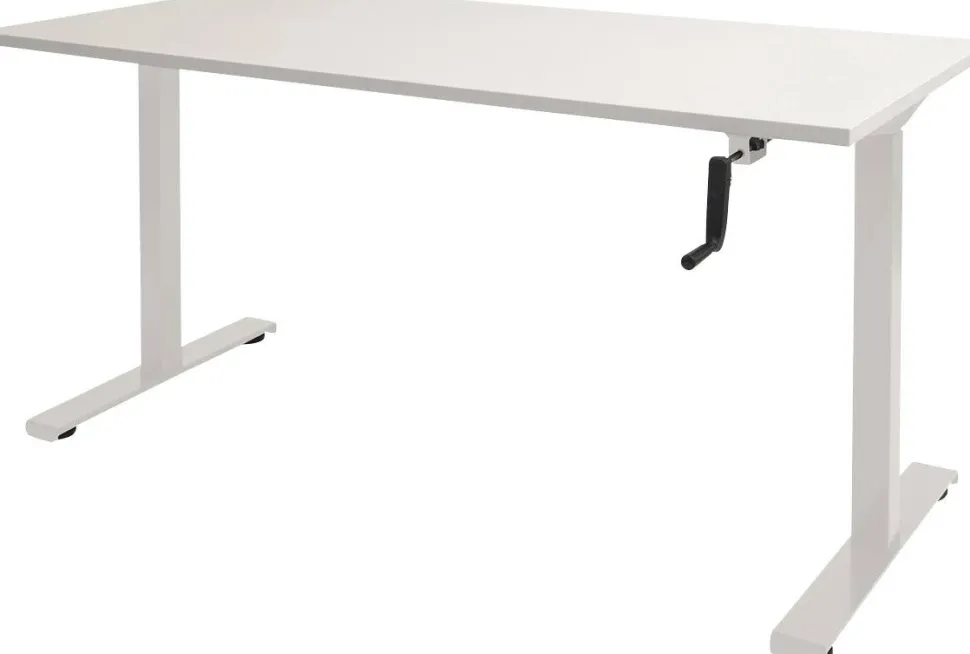 Schaffenburg Dextro Slinger Zit-sta-bureau Rechthoekig T-Voet 1.400 (B) x 800 (D) x 705 (H) mm Melamine