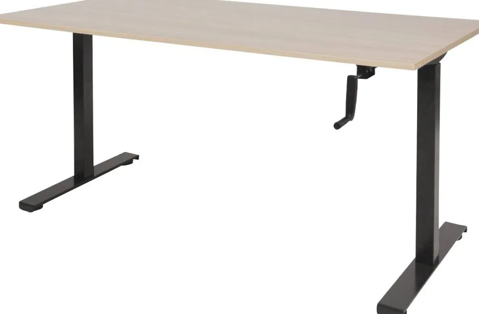 Schaffenburg Dextro Slinger Zit-sta-bureau Rechthoekig Eiken T-Voet 1.400 (B) x 800 (D) x 705 (H) mm Melamine