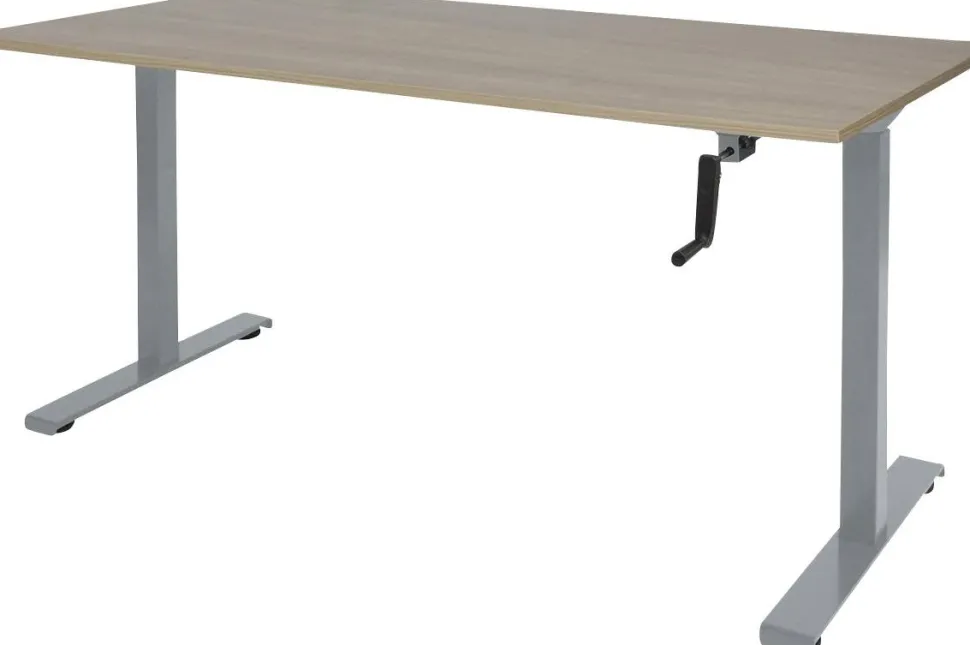 Schaffenburg Dextro Slinger Zit-sta-bureau Rechthoekig Eiken T-Voet 1.200 (B) x 800 (D) x 705 (H) mm Melamine