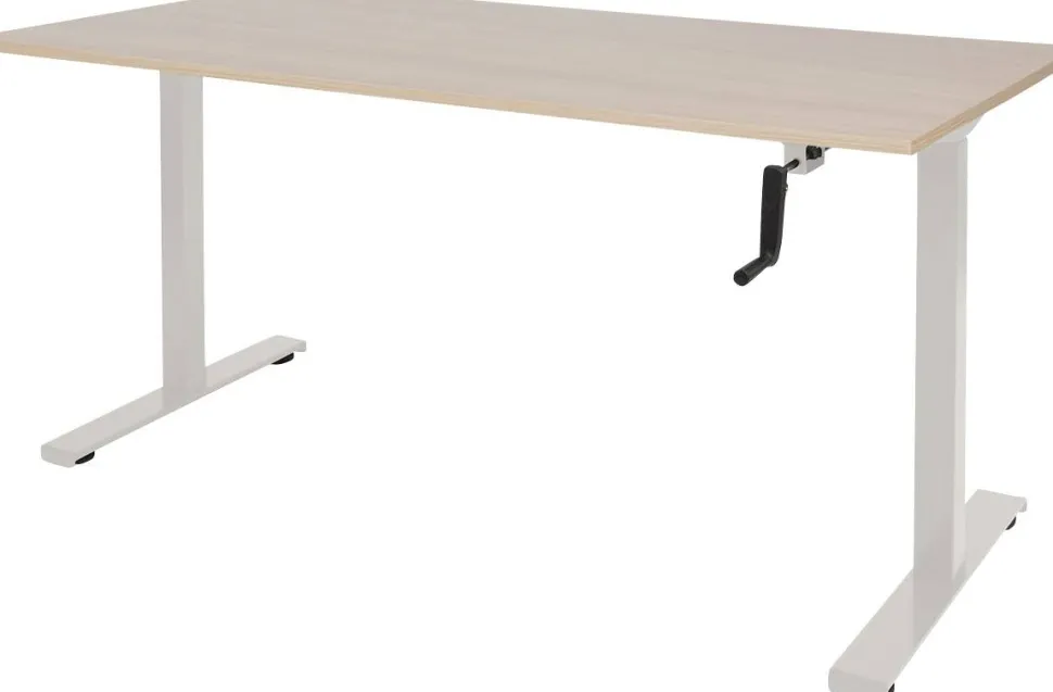 Schaffenburg Dextro Slinger Zit-sta-bureau Rechthoekig Eiken T-Voet 1.400 (B) x 800 (D) x 705 (H) mm Melamine
