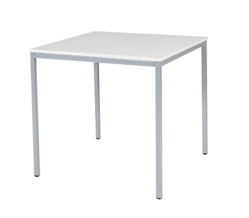 Schaffenburg Kantinetafel Domino Basic Wit, aluminium 800 x 800 x 740 mm