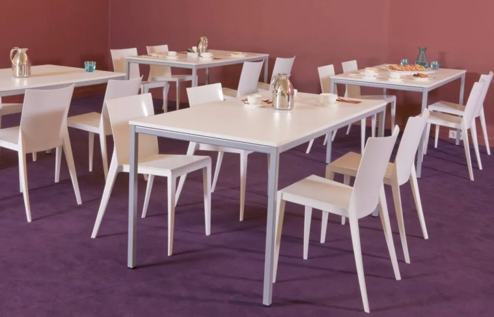 Schaffenburg Kantinetafel Domino Basic Wit, aluminium 1.200 x 800 x 740 mm