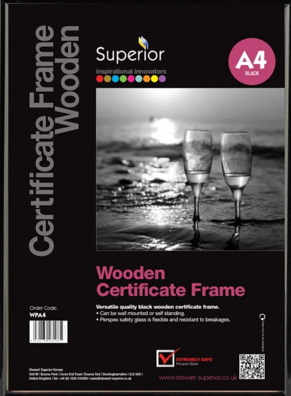 Seco A4 Fotolijst Hangend Zwart Hout WPA4 21 (B) x 29,7 (H) cm WPA4