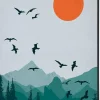 SHOWDOWN Sun and Birds Textielen Wanddecoratie Multikleur Aluminium