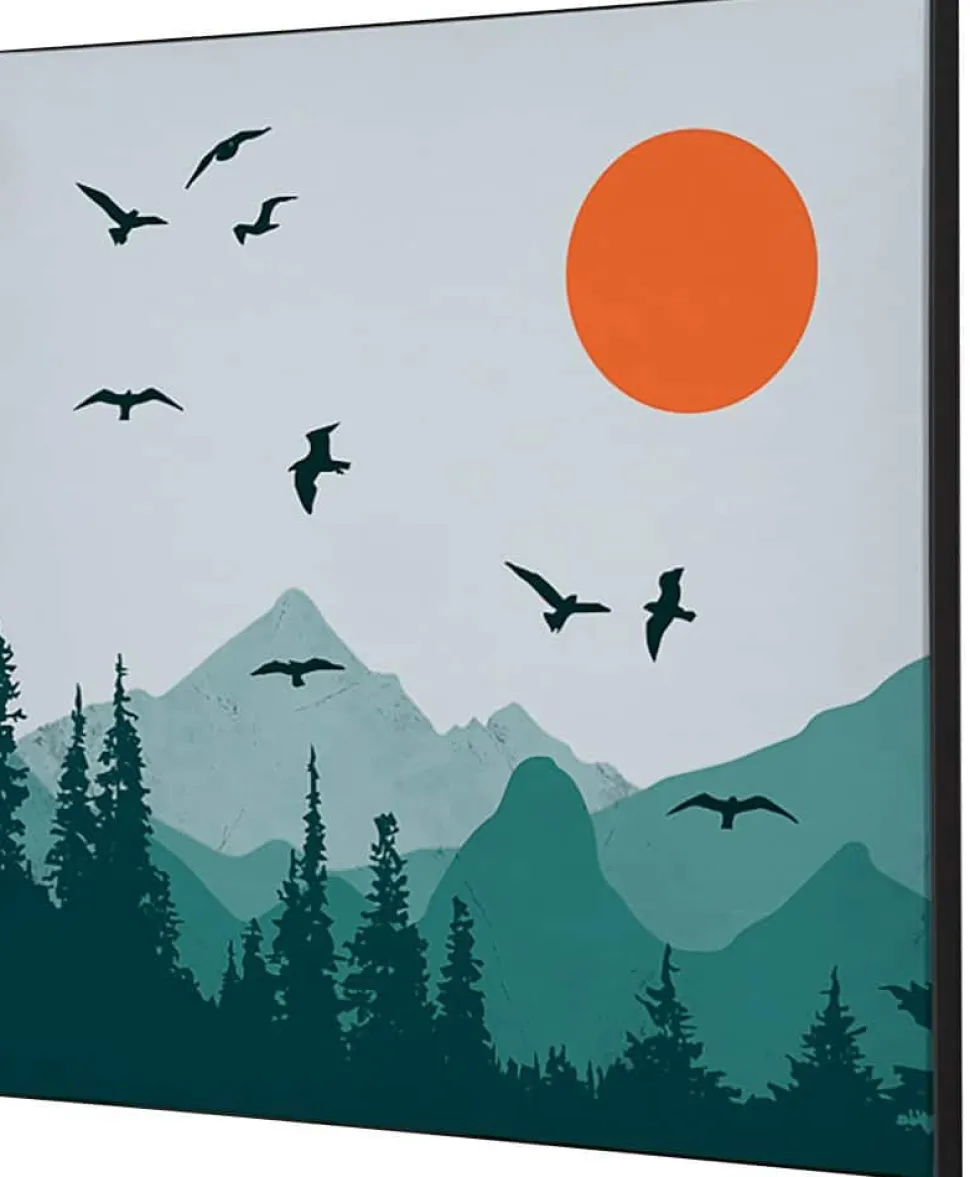 SHOWDOWN Sun and Birds Textielen Wanddecoratie Multikleur Aluminium