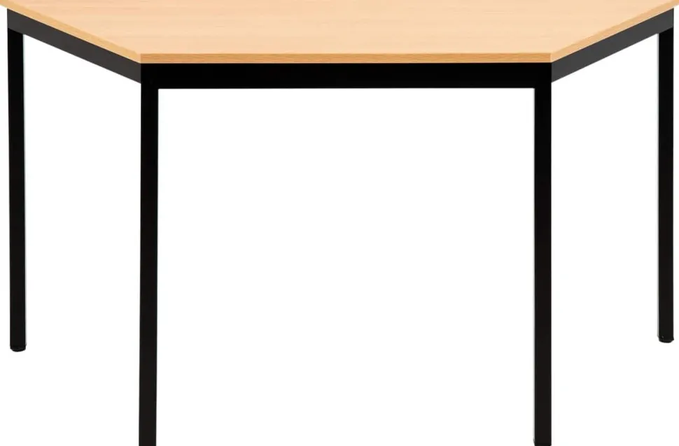 Sodematub Trapeziumvormig Trapeziumvormige tafel Beuken IJzer Zwart 1.400 x 700 x 740 mm