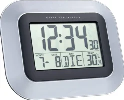 TechnoLine Digitale wandklok WS8005 22,8 cm x 2,8 cm x 18 cm Zilver, zwart