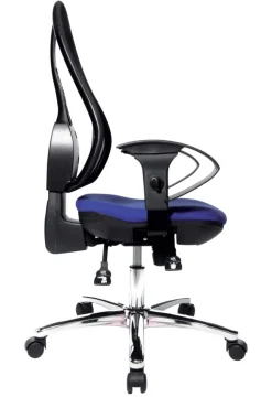 TOPSTAR Bureaustoel Synchroonmechanisme Mesh, Stof In hoogte verstelbare armleuning Blauw, zwart 110 kg Open Point SY Deluxe